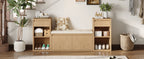 TREXM All-in-One Entryway Storage Bench with Cushion