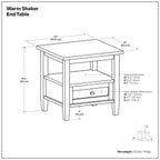 Warm Shaker End Table