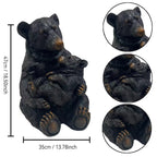 19'' Tall Mother Bear Hugging Cub Garden Statue
