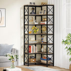 79.53" Tall 7-Tier Large Corner Bookshelf
