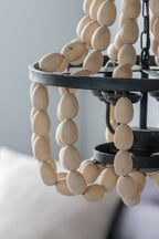 Large Beaded 4-Light Chandelier