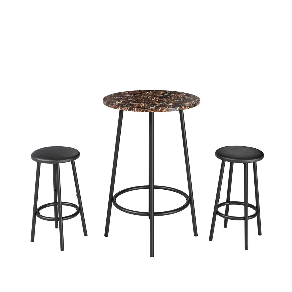 3-Piece Bar Table Set with 2 Bar Stools