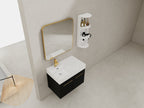 30 Inch Wall-Mounted Bathroom Vanity with Sink and Storage Rack