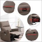 PU Rocking Recliner Chair with 360° Swivel
