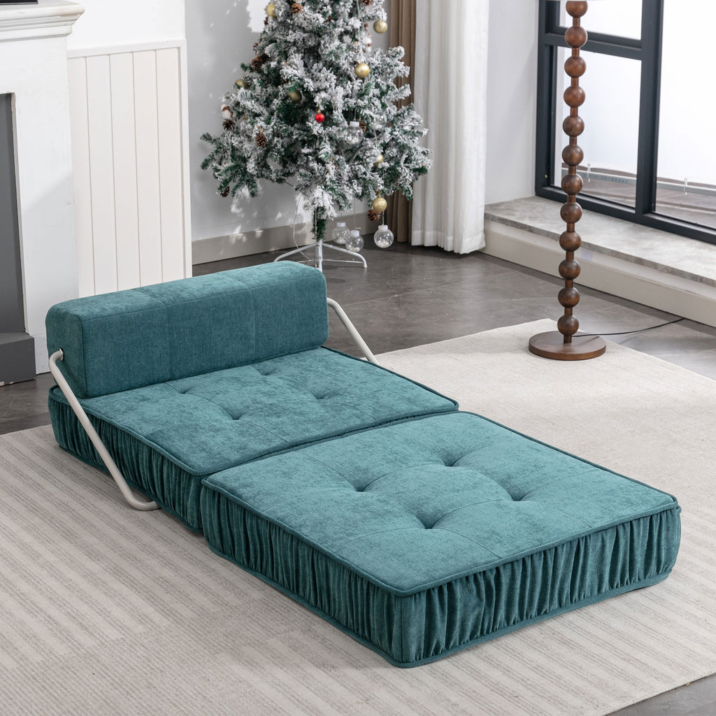 Green Folding Sofa - Futon Sleeper Chair