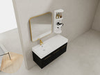 48 Inch Wall-Mounted Bathroom Vanity with Sink and Storage Rack