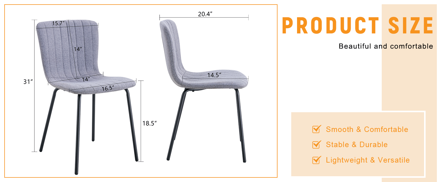 Luxury Minimalist Chairs - Set of 4 High Quality Dining Chairs
