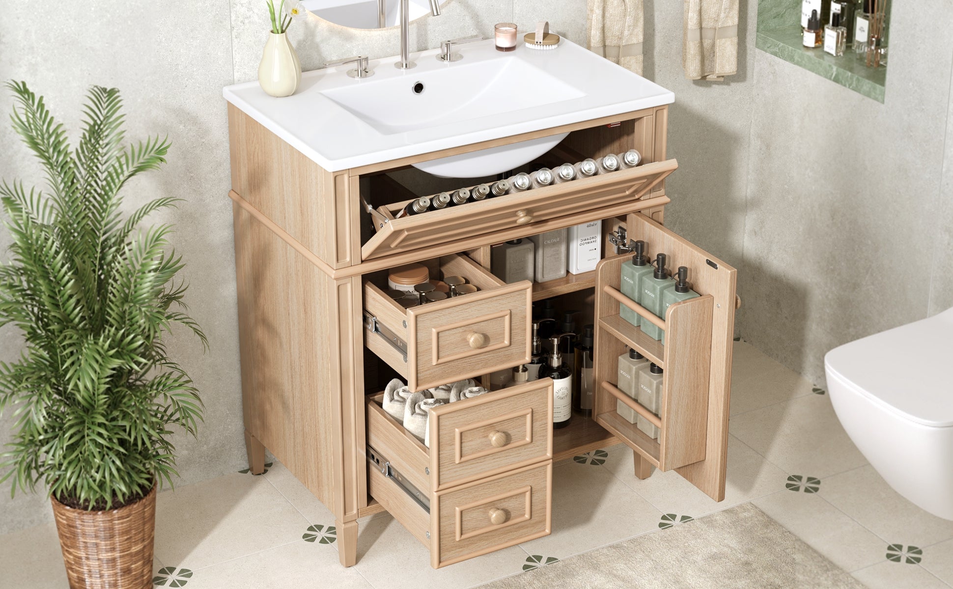 30" Bathroom Vanity With Sink