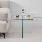 Tempered Clear Glass Side Table