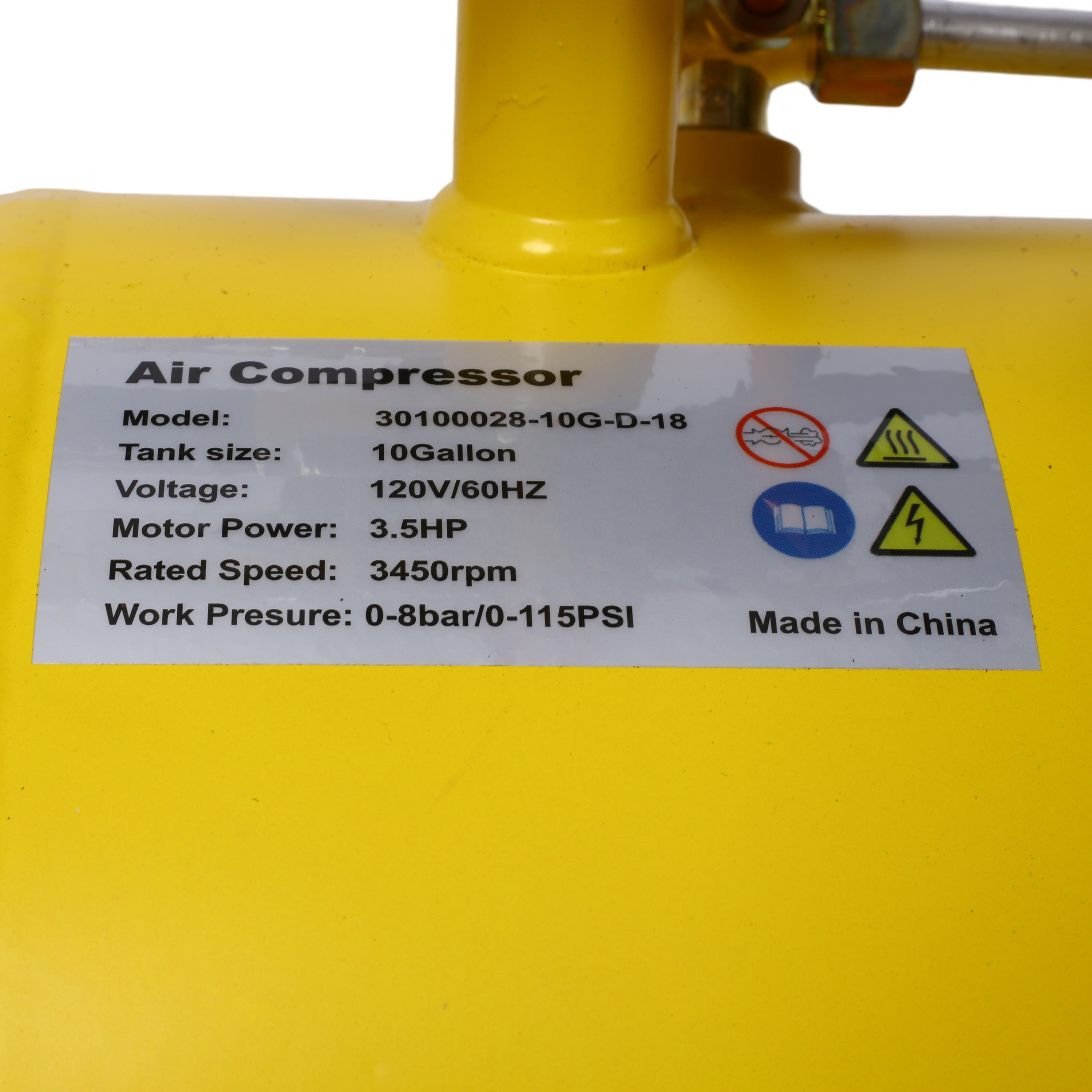 3.5HP Portable 10 Gallons Oil-Lubricated Air Compressor