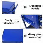 3 Drawers Multifunctional Tool Cart with Wheels and Steel Top