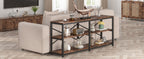 70.9" Extra Long Console Table with Storage Shelves