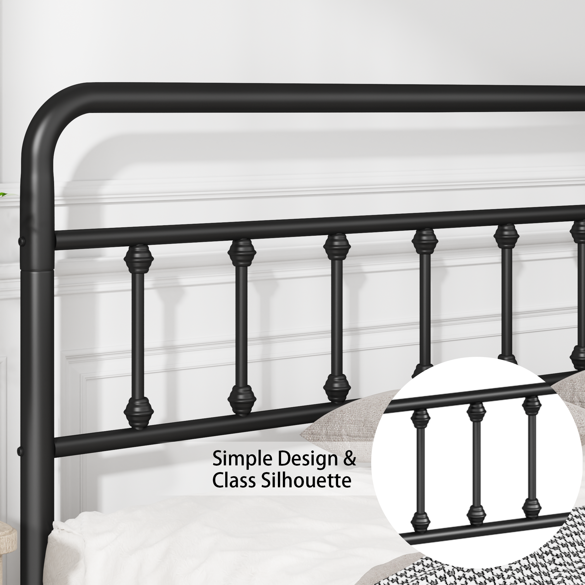 Full Size Metal Bed Frame with Headboard