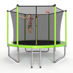 10FT Kids Trampoline with Basketball Hoop and Ladder