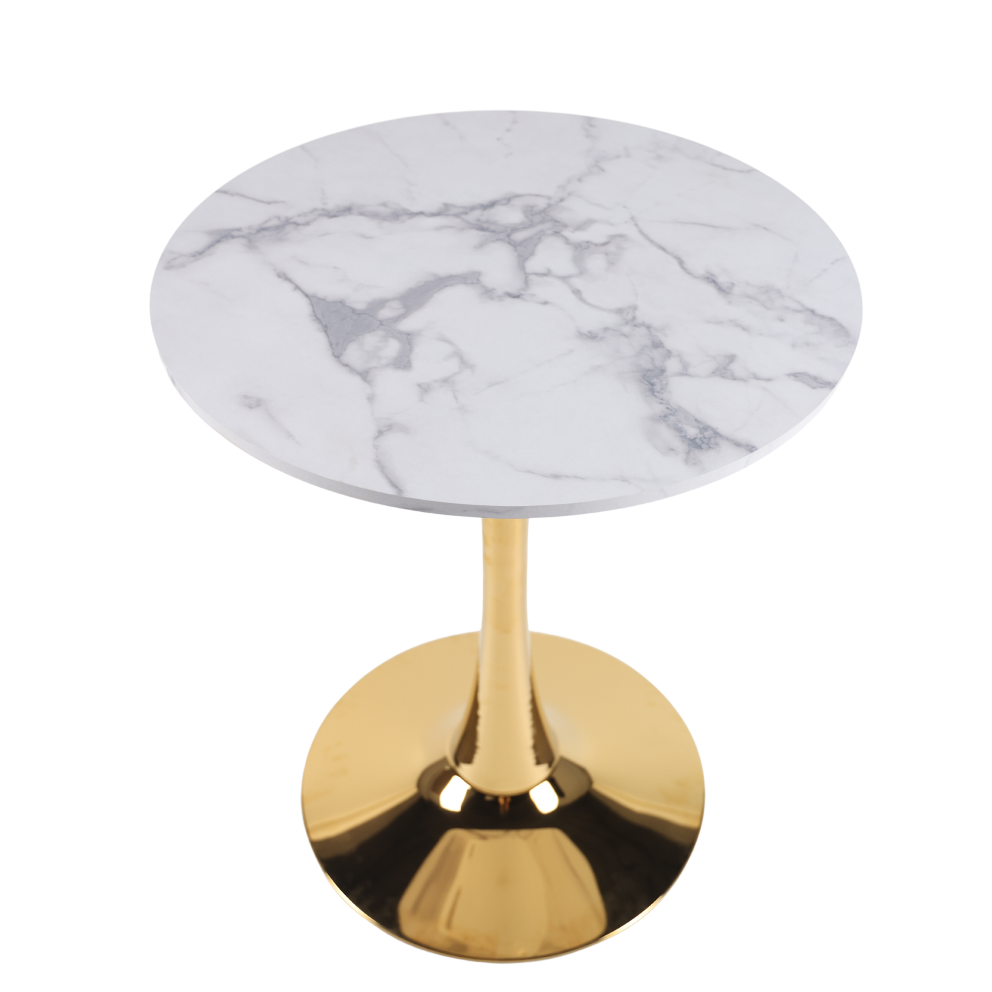 Mid-Century Tulip Dining Table With White Marble Top