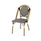 Outdoor PE Rattan and Aluminum French Bistro Chair Set of 2