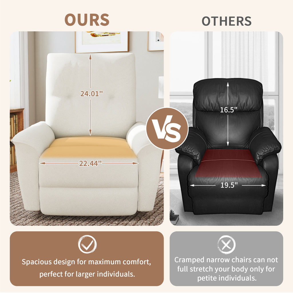 270° Power Swivel Rocker Recliner Chair w/ USB Ports - Beige-Gray