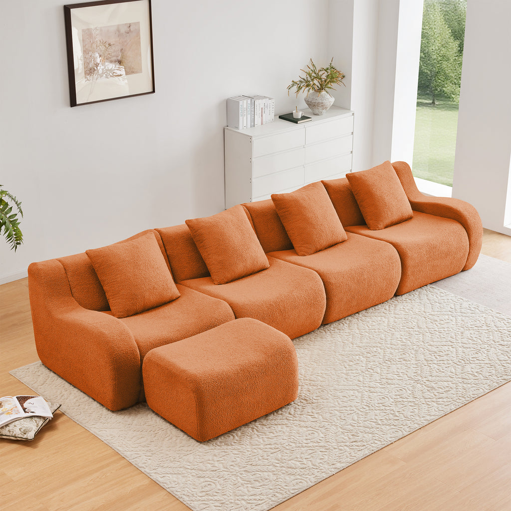 L-Shaped 4-Seat Boneless Sofa