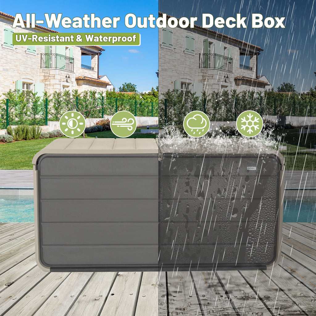 260 Gallon Plastic Deck Box Storage Solution