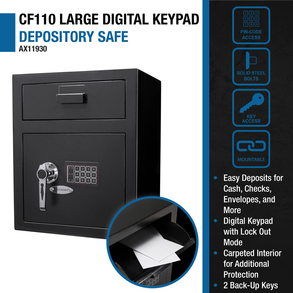 1.1 Cu Ft Keypad Depository Safe