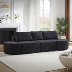 106.3-Inch V-Shaped Modular Sofa Set in Chenille Fabric