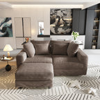 Plush Corduroy 4-Seat Sofa