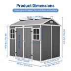 Plastic Utility Shed 8x6 ft with Floor