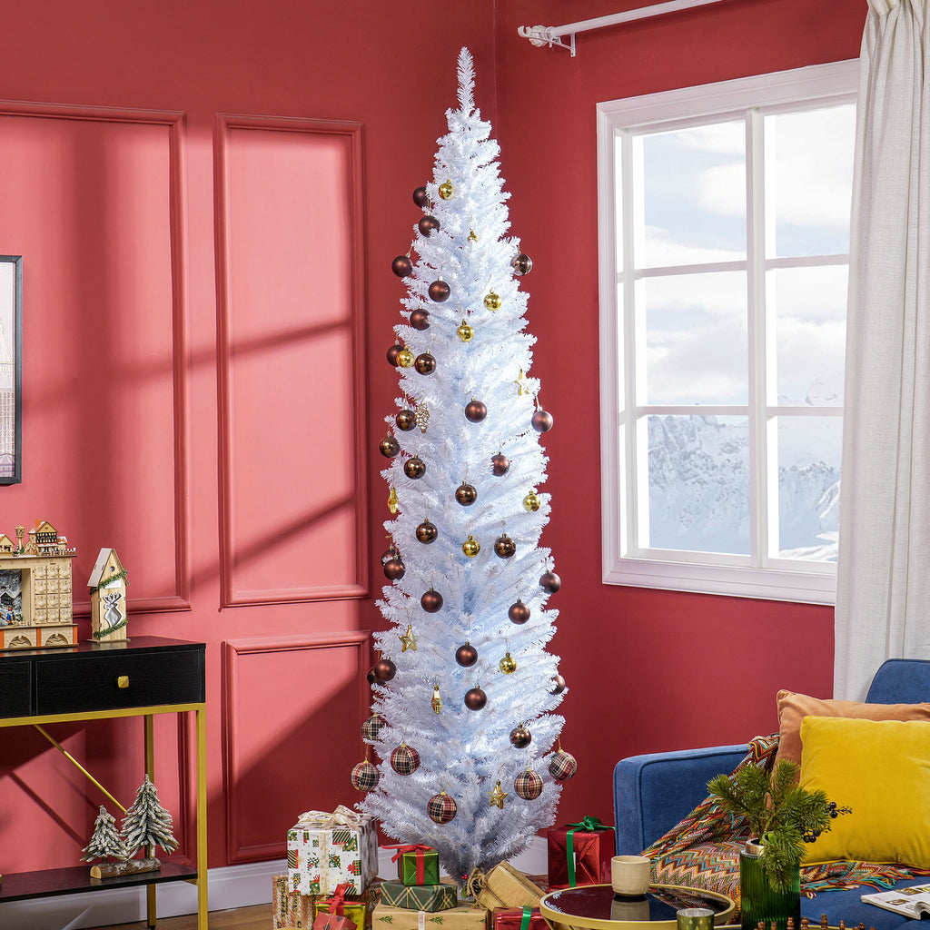 HOMCOM 8' Artificial Pencil Christmas Tree
