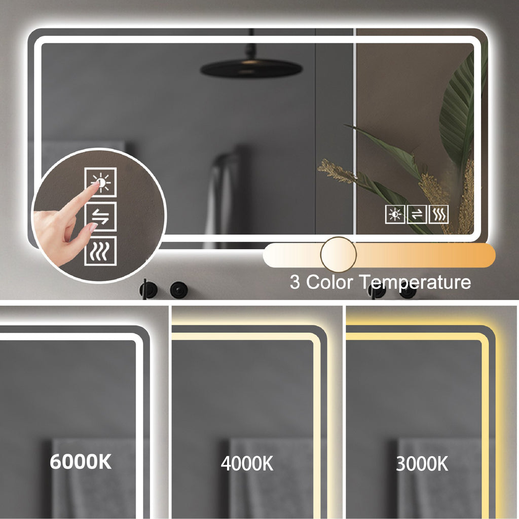 60X28 Inch LED Bathroom Mirror