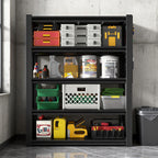 72"H 5-Tier Adjustable Heavy-Duty Shelving with Pegboard