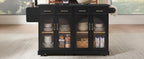 K&K 65" Kitchen Island with Storage & Drop Leaf