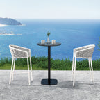 Rowan 27.5" Rope Barrel Low Back Patio Counter Stool - Set of 2