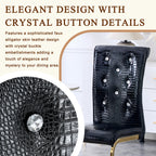 Set of 2 Retro Alligator Skin Upholstered Dining Chairs