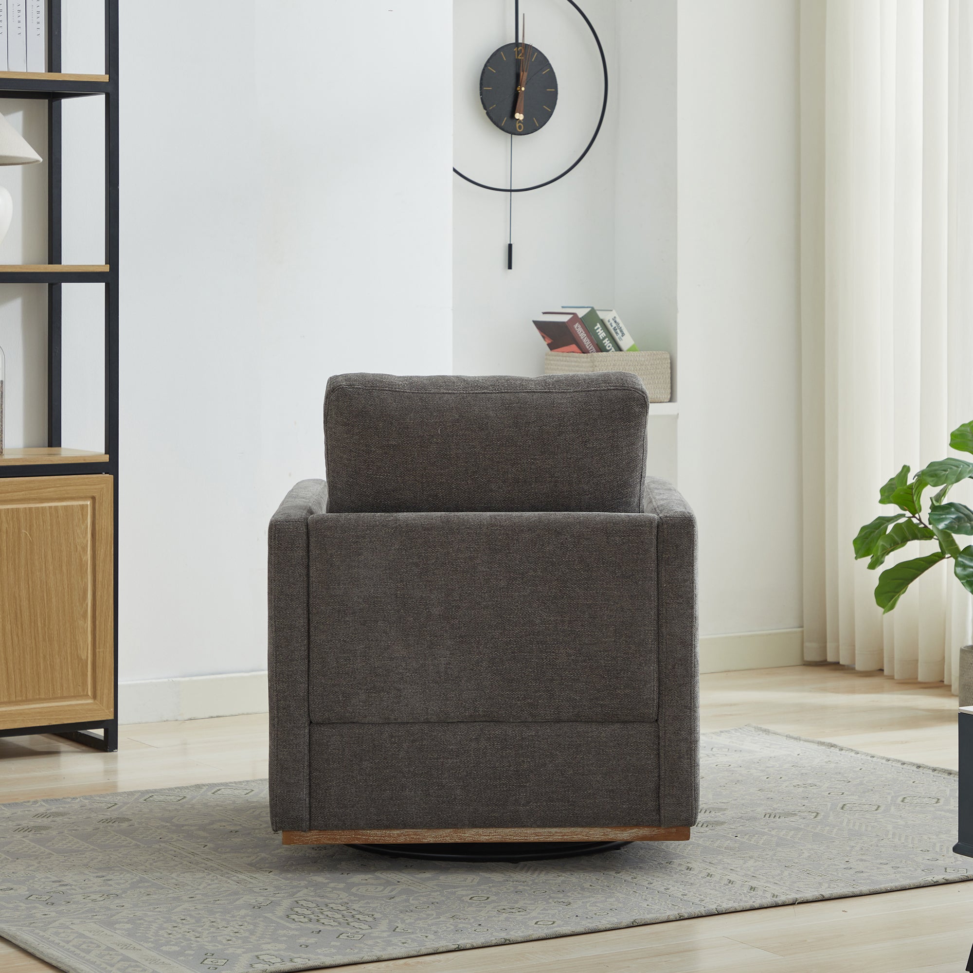 30.7"W Square Upholstered Swivel Accent Chair