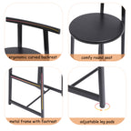 27''H Barstool Set of 3 Wooden Round Bar Stools with Footrest