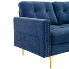 110" L-Shape Convertible Sectional Sofa Couch with Movable Ottoman