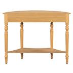 TREXM Farmhouse Half Moon Console Table with Drawer & Shelf - Rustic Accent Table