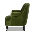 Eloise 30" Pleated Sock Arm Accent Armchair, Olive