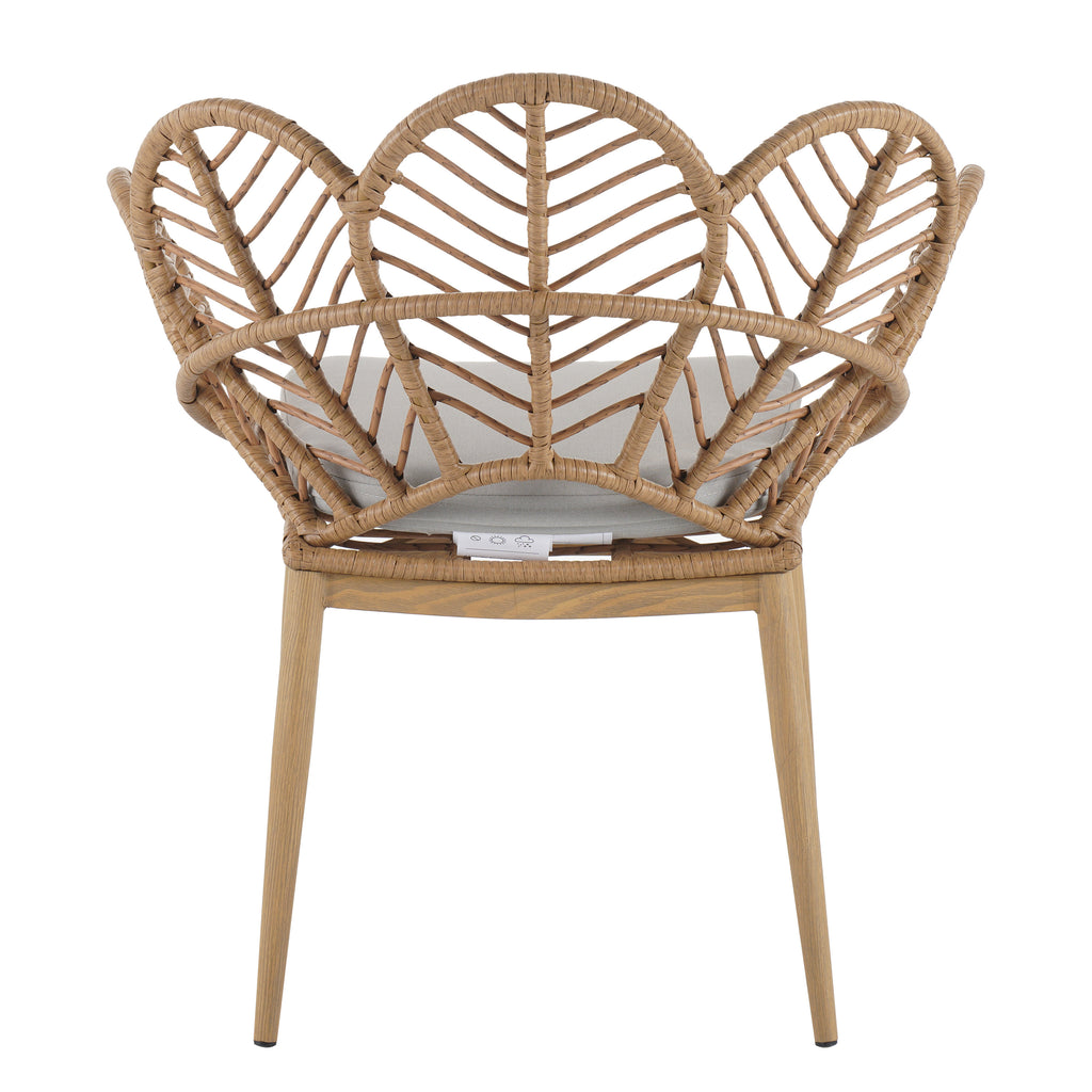 Kirk Outdoor Wicker Peacock Shape Papasan Style Chair
