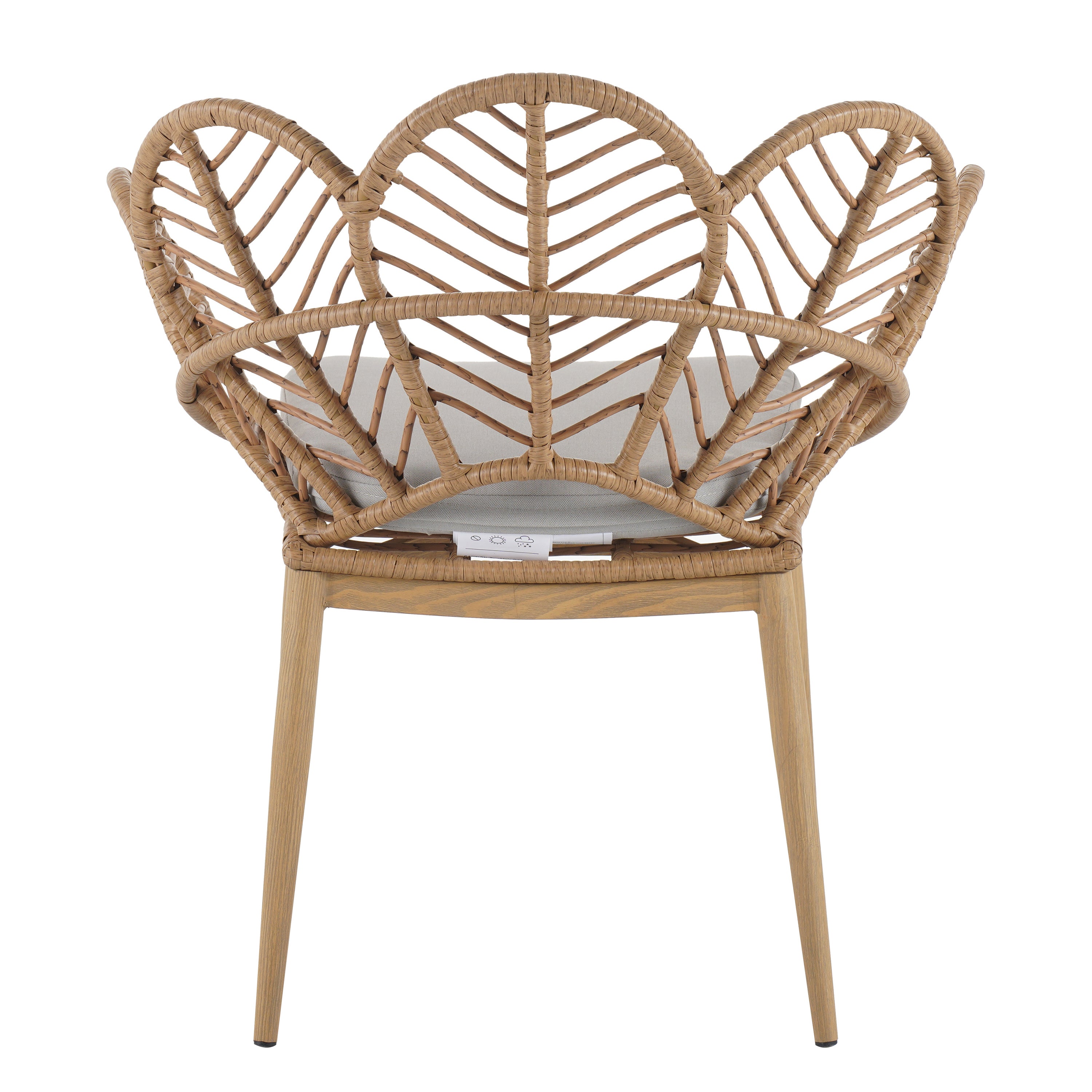 Kirk Outdoor Wicker Peacock Shape Papasan Style Chair