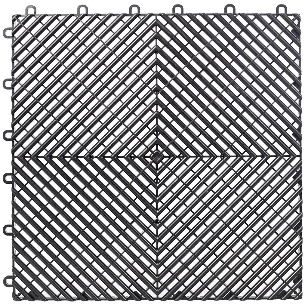 25pcs Plastic Garage Floor Mats - 15.6"x15.6"