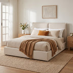 Double-Pillow Upholstered Design, Skin-Friendly Textured Fabric