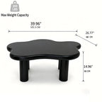 40'' Wood Cloud Coffee Table with 4 Round Legs