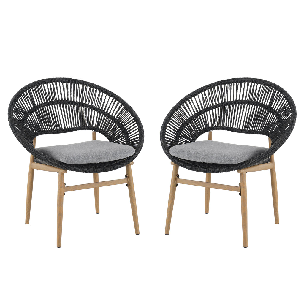 Cyril Outdoor Wicker Papasan Style Dining Chair