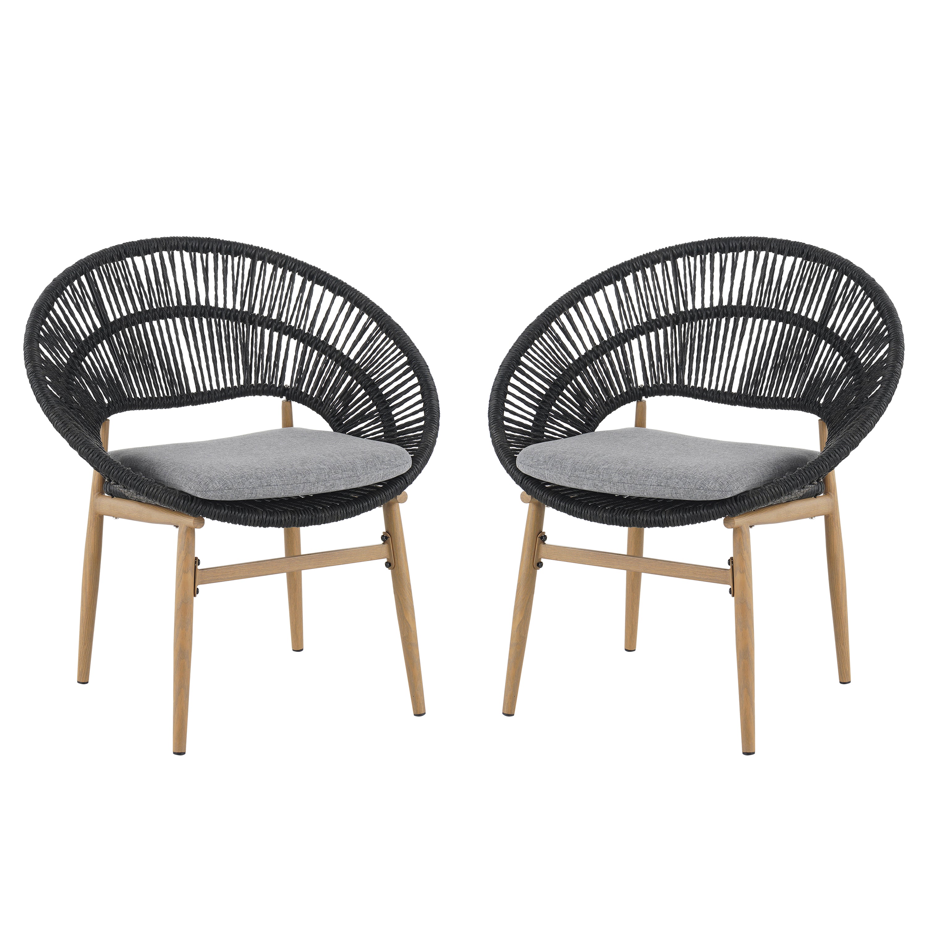 Cyril Outdoor Wicker Papasan Style Dining Chair