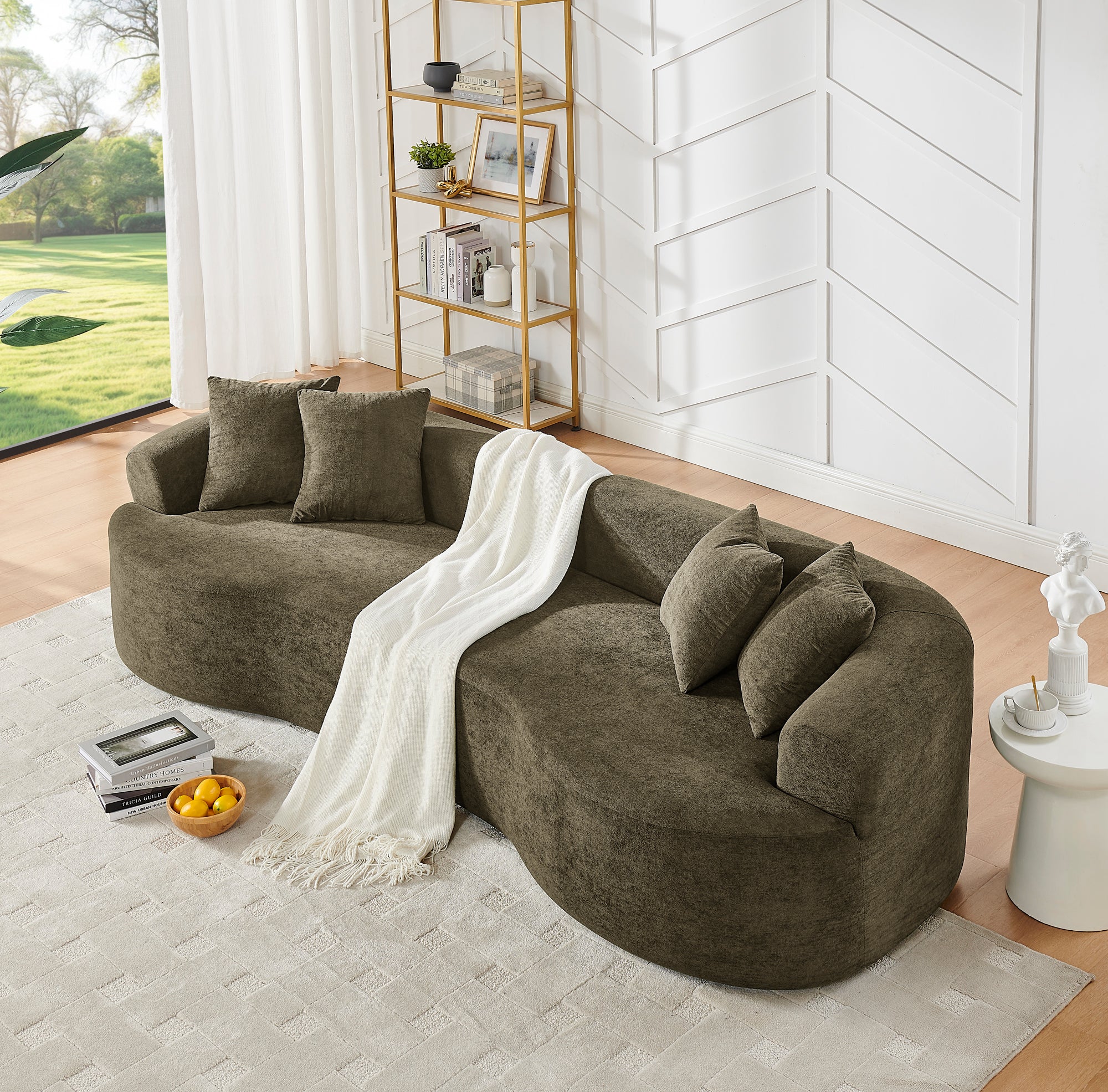 Modern Cloud 4-Seater Sectional Curved Sofa