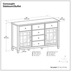 Connaught 60 Inch Wide Solid Wood Sideboard Buffet in Chestnut