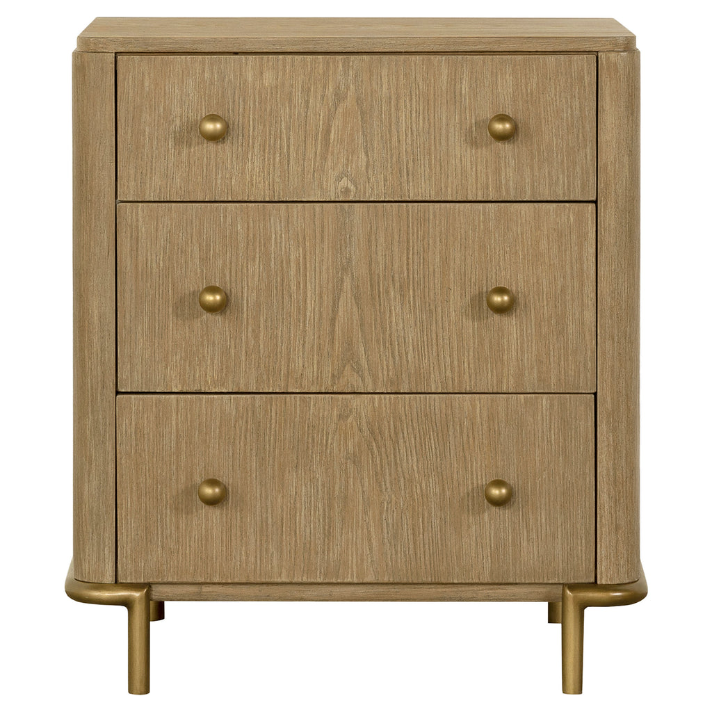 Sand Wash 3-Drawer Nightstand with USB Ports
