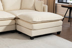 Modern 4-Seat Sectional Sofa with 2 Ottomans
