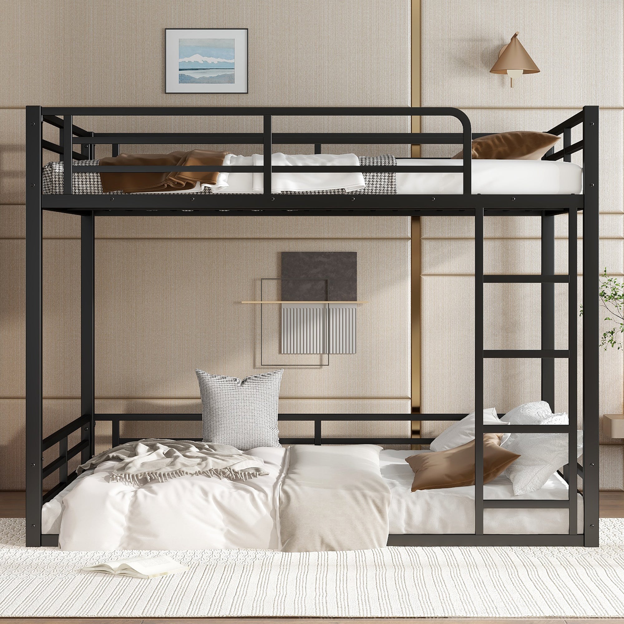 Metal Bunk Bed, Full XL over Full XL